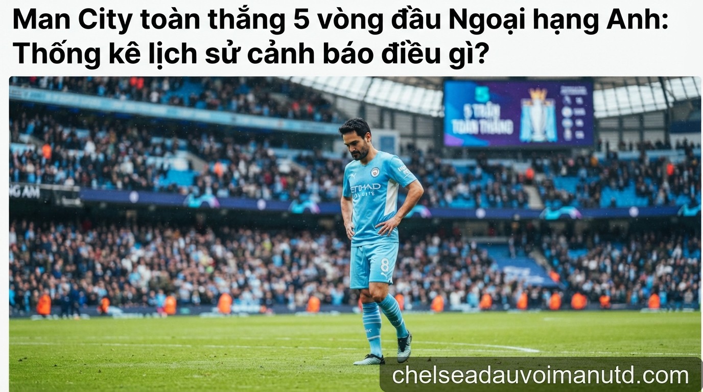 Man City toàn thắng 5 vòng đầu Ngoại hạng Anh: Thống kê lịch sử cảnh báo điều gì?